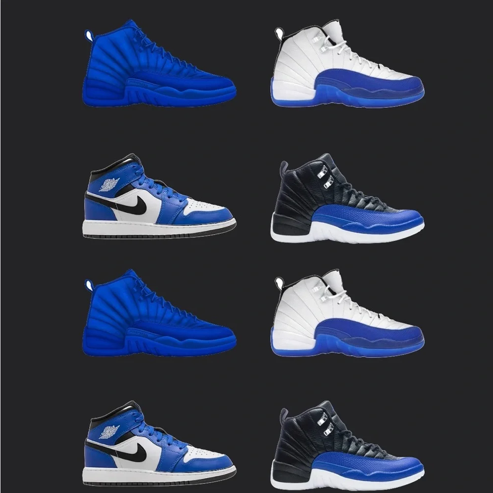 Sneaker head blue Jordan’s cupcake toppers